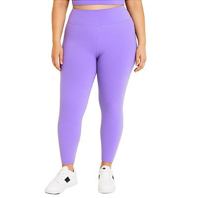 Calça Legging Plus Size cós 15cm. Suplex Poliamida Lavanda