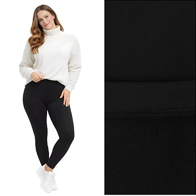 Calça Legging Peluciada Suplex Flanelado Preta