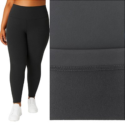 Calça Legging Peluciada Térmica Plus Size Suplex Flanelado Cinza Chumbo