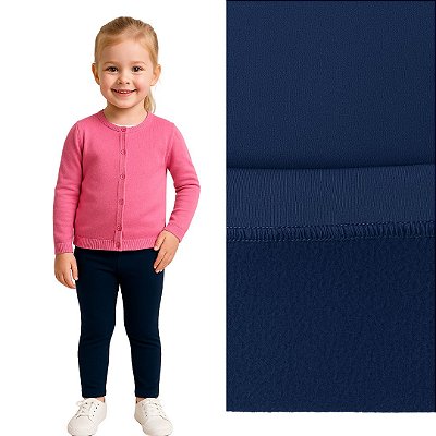 Calça legging Infantil Flanelada suplex Peluciado Azul Marinho