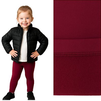Calça legging Infantil Flanelada suplex Peluciado Bordô