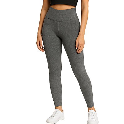 Calça Legging Feminina Cinza Mescla Power