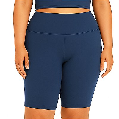 Bermuda Fitness Feminina Plus Size Meia Coxa Petróleo