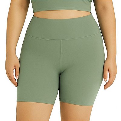 Bermuda Fitness Feminina Plus Size Meia Coxa Verde Malva