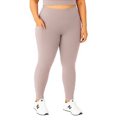 Calça Legging Feminina Plus Size Com Bolsos Nude
