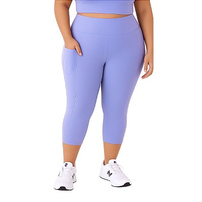 Calça Corsário Plus Size c/ Bolso em Suplex De Poliamida Lavanda