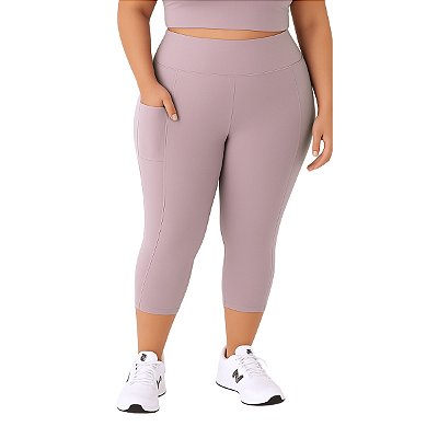 Calça Corsário Plus Size c/ Bolso em Suplex De Poliamida Nude