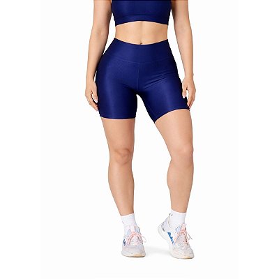 Short Fitness Feminino Canelado Azul Marinho
