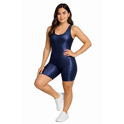 Macaquinho Canelado Feminino Azul Marinho