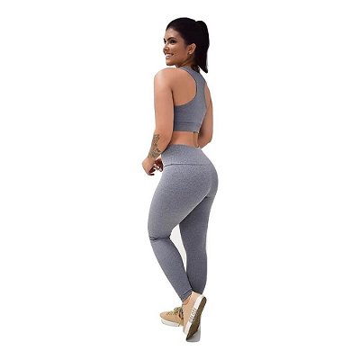 Conjunto Calça Legging e Top em Suplex de Poliamida Ref:FC-F1812