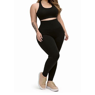 Calça Legging Plus Size Modeladora Cós 20cm Poliamida Power