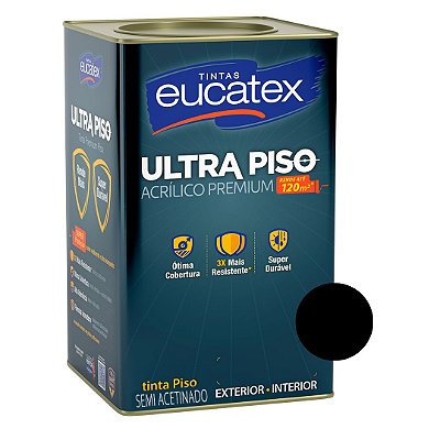 Tinta Acrílica Ultra Piso Premium Preto - 18L - Eucatex