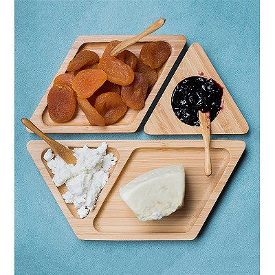 Petisqueira de Bambu Hexagonal Desmontável