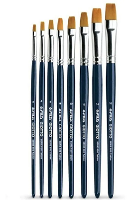 Kit 8 Pinceis Giotto Taklon Chato Série 600