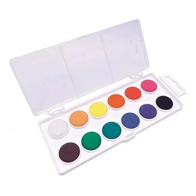 Aquarela Pastilha Koh-i-Noor Com 12 Cores Estojo Branco