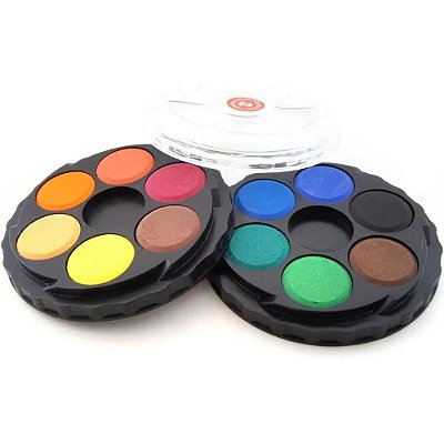 Aquarela Pastilha Koh-i-noor Estojo Empilhável 12 Cores