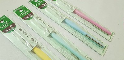 Agulha de Crochê para Linha Fina c/ Protetor. Clover. AG0016