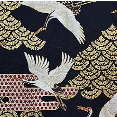 Great Tsuru. Tecido Japonês Douradinho. 0000560 (49x55cm)