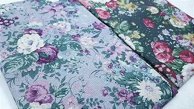 Flowers Vintage LiVd. Alg+Linho Japonês.  JF0016 (50x110cm)