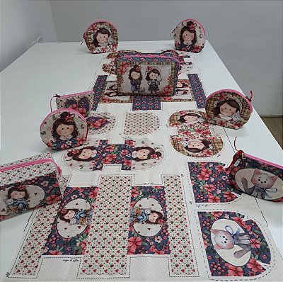 Necessaire Amizade - Painel Faça Você Mesmo. Tecido Digital 100%Algodão