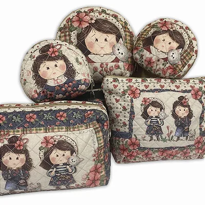 Necessaire Amizade - Painel Faça Você Mesmo. Tecido Digital 100%Algodão