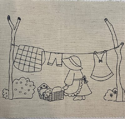 Clothes Girl Risco Bordado. Tec.Linho Nac.