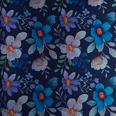 Flor Azul F290.Tec.Dig.100%Alg. (49x70cm)