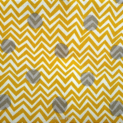 GrayBall in YellowChevron. Linho+Alg.Japonês. (50x55cm)