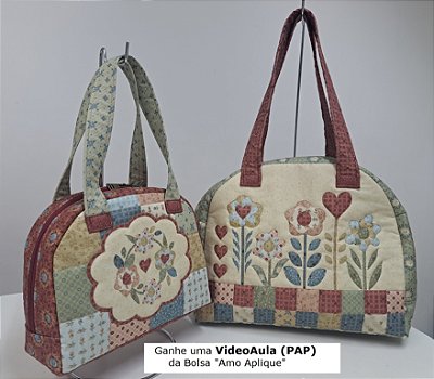 Bolsa Amo Aplique - Painel Faça Você Mesmo. Tecido Digital 100%Algodão