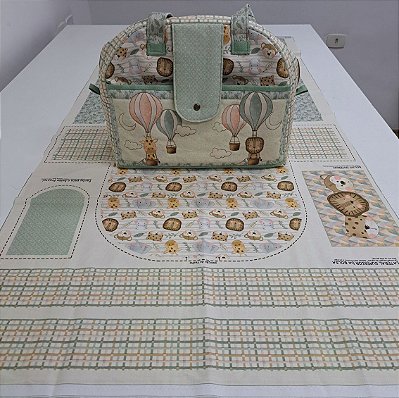 Bolsa Safari - Painel Faça Você Mesmo. Tecido Digital 100%Algodão