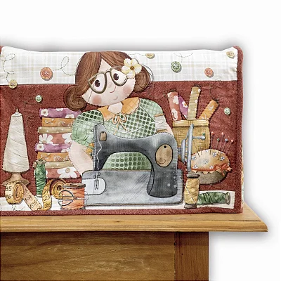 Capa de Máquina. Costurando - Painel Tricoline Digital - Fuxicos e Fricotes DIY