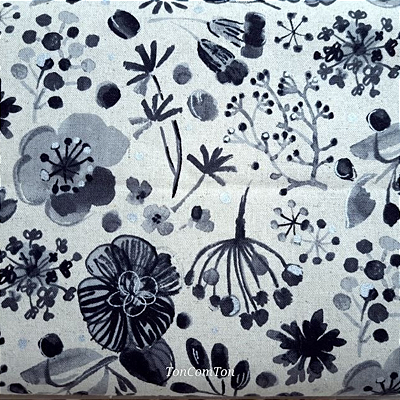 SilverB/W.Flower.Alg+Linho.Japon. 50x110cm