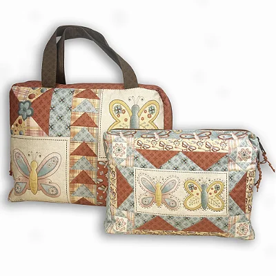 Bolsa Fadas e Borboleta - Painel Tricoline Digital- Fuxicos e Fricotes DIY