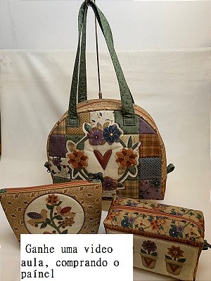 Bolsa Amo Aplique 2 - Painel Faça Você Mesmo. Tecido Digital 100%Algodão