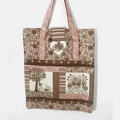 Bolsa pássaros -Painel Tricoline Digital - Fuxicos e Fricotes DIY