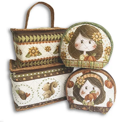 Frasqueira outono - Painel Tricoline Digital.- Fuxicos e Fricotes DIY