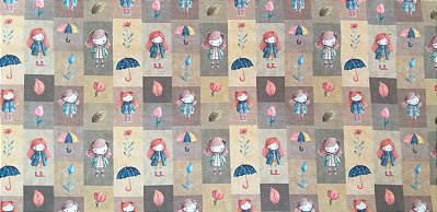 Dia Chuva. Digital Fab. 100% Algodão (50x75)