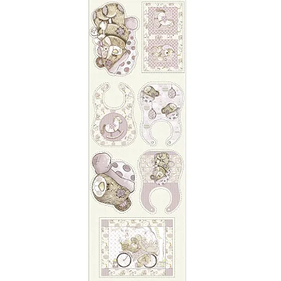 Babador Girl -Painel Tecido Tricoline-Fuxicos e Fricotes - DIY 5 pçs.