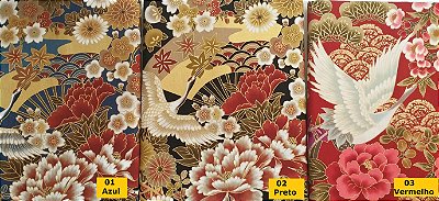 Tsuru in Flower JD4113. Tricoline 100% Alg.Japonês. (49x55cm)