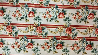 Flor Listrada Verm NT4132. Tricoline Digital 100% Alg.Fab (49x75cm)