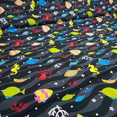 Black Sea - Linho misto importado Japonês importado(50x55cm)