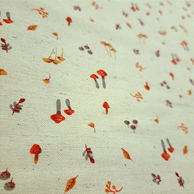 Cogumelos Vermelhos. Linho+Alg. Ibi.(50x150cm)