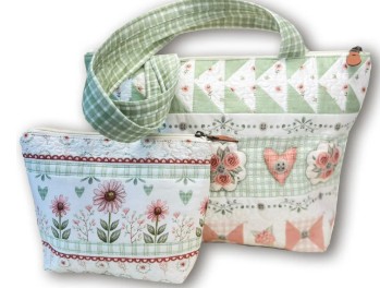 Bolsa e Necessaire Delicadeza. Painel.100%Alg.Dig.(NP4149)