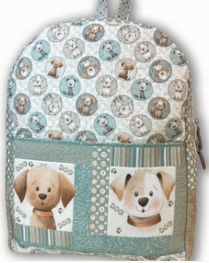 Mochila Doguitos. Painel.100%Alg.Dig