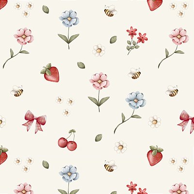 Coleção Frutas- Jardim. Tec.Digital 100% Algodão 50x150cm