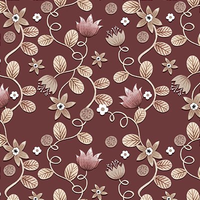 Coleção Merlot. Ramos Vinho. Fux Tec.Digital 100% Algodão 50x150cm