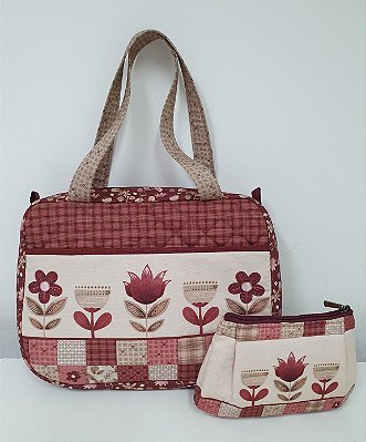 Coleção Merlot. Bolsa. Fux. Painel Faça Você Mesmo - 02pç