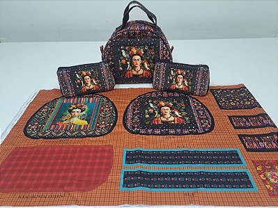 Necessaires Lora Painel em Sarja 100%Alg. Painel Faça Você Mesmo- 1Frasq.+2Nec.