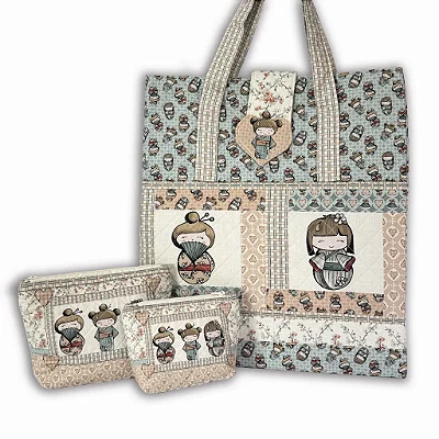 Bolsa Kokeshi Painel. Tec.Alg.Digital.