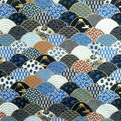 Fuji Waves.100% Alg.Japon.Douradinho (55x55cm)